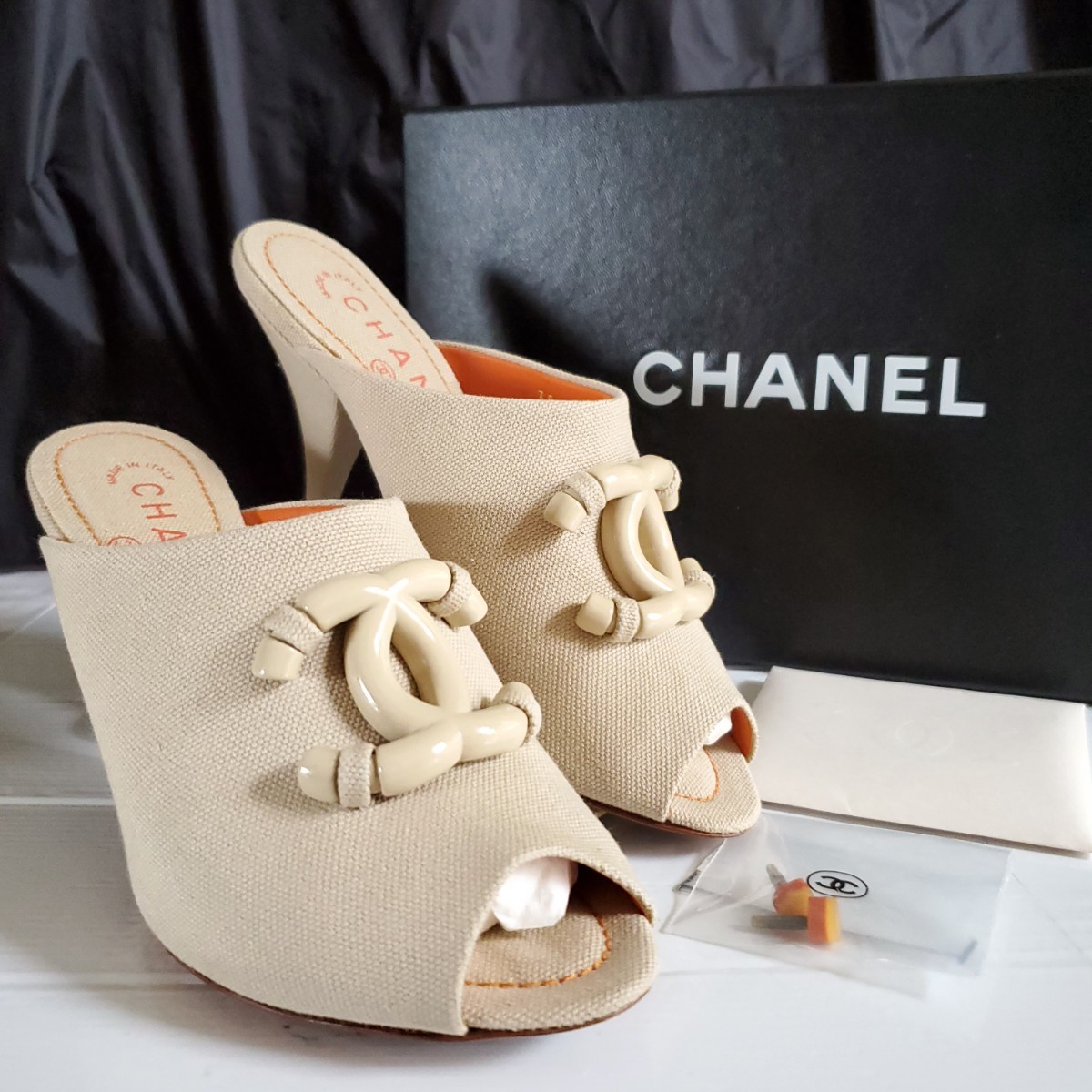 格安SALEスタートCHANELリボンサンダルシャネル37 サンダル | sos.cafe