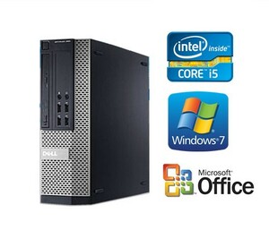 中古パソコン 純正Microsoft Office付 Windows 7 64bit DELL Optiplex 3010 OR 7010 Core i5 第三世代 3470 3.2G メモリ4G HD250GB