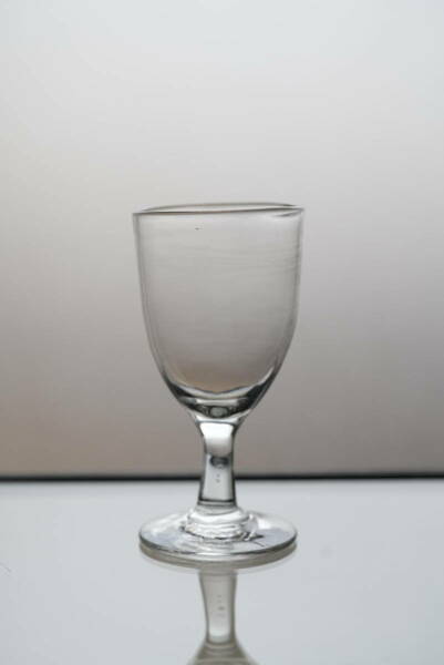 手吹きガラスのゴンドラ型のビストログラス / 19世紀・フランス / アンティーク 古道具 ワイングラス J