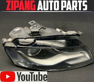 AU108 8K A4 アバント 2.0TFSI Sライン 純正 右ヘッドライト HID/バラスト付 ▲レンズヒビ割れ有り 【動画有り】○ ★即決★