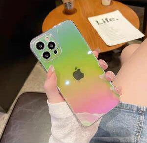 ☆オーロラケース☆ iPhone 14pro ケース ホログラム クリアハードケース