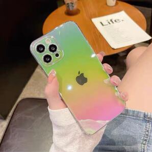 ☆オーロラケース☆ iPhone 14pro ケース ホログラム クリアハードケース