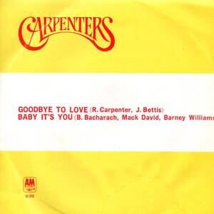 Carpenters 「Goodbye To You/ Baby It's You」国内盤EPレコード