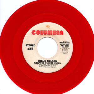 Willie Nelson 「Rudolph The Red-Nosed Reindeer/ Pretty Paper」 米国盤プロモ用カラーEPレコード　（クリスマス関連）