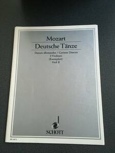 ♪♪ヴァイオリン二重奏・楽譜/モーツァルト deutsche Tanze ドイツ舞曲 vol2【SCHOTT】♪♪