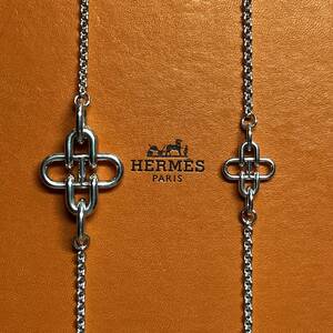 HERMES Hermes rose do mail длинный колье серебряный she-n Dunk ru подвеска Vintage VINTAGE снят с производства негодный номер Vintage 