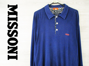 M1691y MISSONI* Missoni Italy made < one Point * oversize * collar attaching rib shirt >XL size *Ricicli17