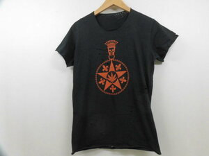 lucien pellat-finet ルシアンぺラフィネ Tシャツ 半袖 ドクロ ダメージ ブラック 黒 サイズS