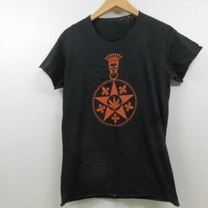 lucien pellat-finet ルシアンぺラフィネ Tシャツ 半袖 ドクロ ダメージ ブラック 黒 サイズSの画像1