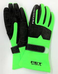  special order limitation color [FET4 wheel racing glove [ fluorescence green & black L size ]]