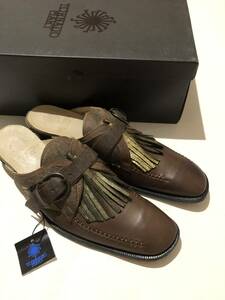 [ new goods unused, regular goods ] TORNADO MART Tornado Mart cow leather leather sandals shoes mules size L Brown simple packing 