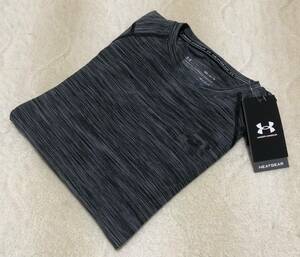  new goods * Under Armor * heat gear big Logo compression short sleeves T-shirt MD black series training 1368960