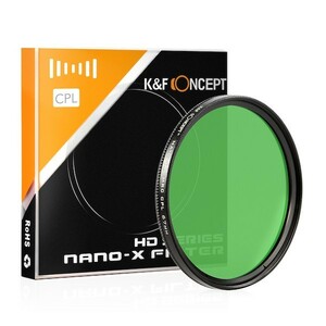 K&F Concept NANO-X C-PLフィルター 46mm ドイツB270高透明度クラウンガラス MRCナノコーティング KF-SCPL46