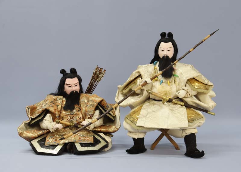 ■Immediate decision■ Maruhira Emperor Jimmu 44cm Michiomi no Mikoto 30cm May doll 2 pieces pair No.1 Meiji Taisho warrior doll, season, Annual event, children's day, May doll