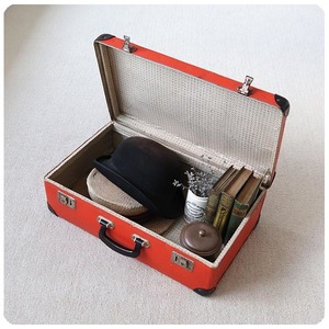 イギリス ヴィンテージ トランク/バッグ/ディスプレイ/旅行鞄/スーツケース/インテリア雑貨【お部屋のアクセントに】T-520