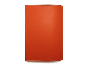 bte-ro original leather library book@ for book cover | orange B