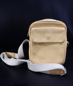 frohi/ Hirofu cream beige leather shoulder Furihi one part dirty equipped 