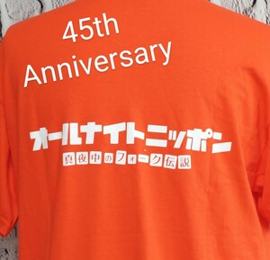 ★送料無料★ 45th Anniversary ALLNIGHT NIPPON オールナイトニッポン Tシャツ 真夜中のフォーク伝説 Ｍ位