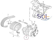 アウディ A3 (8P1 8PA 8P7) TT (8J3 8J9) エアコンコンプレッサー (Oリング付) 1J0820803N コア返却不要 出荷締切18時_画像2