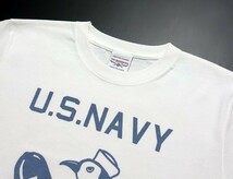 極厚 スーパーヘビーウェイト メンズ 長袖 Tシャツ S ミリタリー 米海軍ペンギン USS.PENGUIN ホワイト 白_画像4