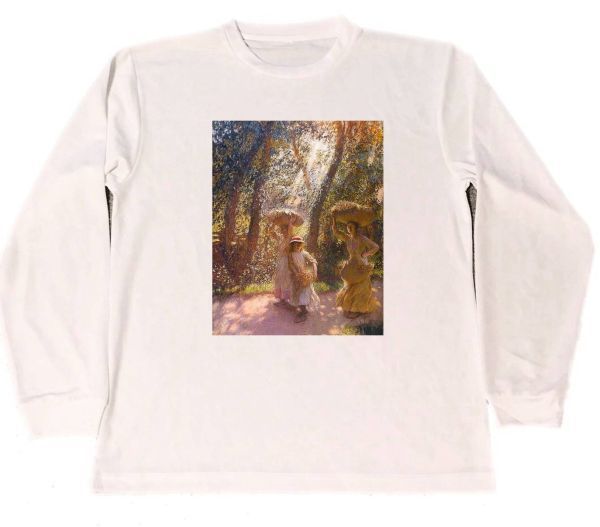George Clausen 드라이 티셔츠 꽃 따기 반환 George Clausen Masterpiece Painting 긴 소매 긴 롱 T, 티셔츠, 긴팔, 큰 사이즈