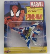 スパイダーマン 戦闘機 F-14 Tomcat トムキャット ダイキャスト製ボディ マーベルエアフォース マイスト社製 SpiderMan 飛行機ジェット機_画像1