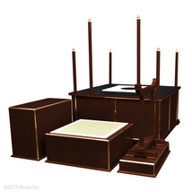 【寺院仏具】潤み塗り　3.5尺　簡易型の護摩壇・大壇　磬台タイプ　国内自社工場制作(受注生産品)(商品番号11045u）_画像1