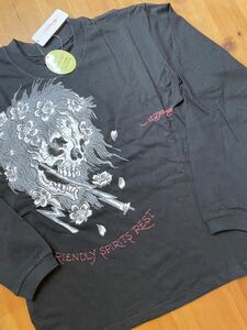 ★ ED HARDY エドハーディ　プリントロンT 長袖　ドクロ　長袖　アイボリー　M 新品　2002