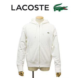 LACOSTE (ラコステ) SH101EL プレミアムコットン ジップスウェットパーカ LC290 001ホワイト 4-M