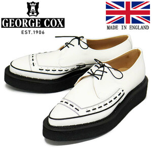 GEORGE COX (ジョージコックス) DIANO 3705 V ラバーソール レザーシューズ 031 WHITE UK8-約27.0cm