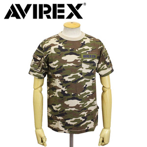 AVIREX (アヴィレックス) 6143387 CAMOUFLAGE FATIGUE CREW NECK TEE カモフラージュ ファティーグ クルーネック Tシャツ 迷彩 73SAGE M