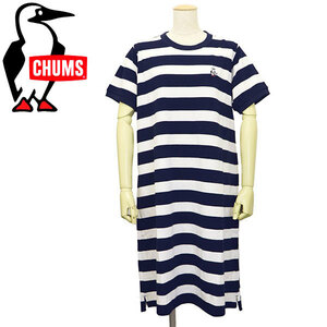 CHUMS (チャムス) CH18-1198 Booby Pique Crew One-Piece レディース ブービーピケ クルー ワンピース CMS107 W011WhitexNavy M