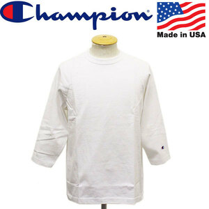 Champion (チャンピオン) C5-P404 T1011 RAGLAN 3/4 SLEEVE T-SHIRT ラグラン 七分袖 Tシャツ アメリカ製 CN045 010ホワイト L