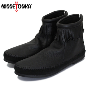 MINNETONKA(ミネトンカ) 1975 Deerskin Back Zip Boot(ディアスキンバックジップブーツ) #289X BLACK レディース MT415 5-約22cm