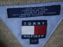 美品 TOMMY HILFIGER トミー ヒルフィガー ９０Ｓ ヴィンテージ ポロ ニット セーター 無地 Sサイズ ベージュ ラムウール 長袖 アウタ_画像5