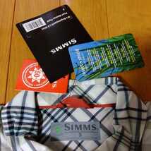 Simms Bugstopper LS Shirt バグストッパー ロングスリーブ シャツ US:S JP:M Pearl Madras Plaid_画像5