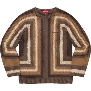 【新品未使用】 22SS 新品 Supreme シュプリーム HAND CROCHETED SWEATER セーター ニット BROWN S ブラウン 茶色 即決早い者勝ち