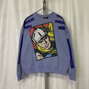 PHILIP NORMAL フィリップノーマル プリント スウェット シャツ L-XL ブルー マイティソー マーベル 00s Y2K 古着 オールド ビンテージ