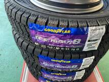 ☆新品アルミ冬タイヤ4本セット☆Ｖスポーク メタリックグレー ☆ 13 × 4.00B +43 ☆23年製 GOODYEAR アイスナビ8 145/80R13 送込48,000円_画像4