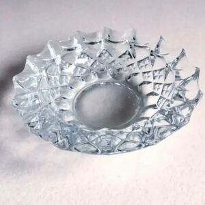 ガラス　灰皿　直径20.5cm 昭和レトロ
