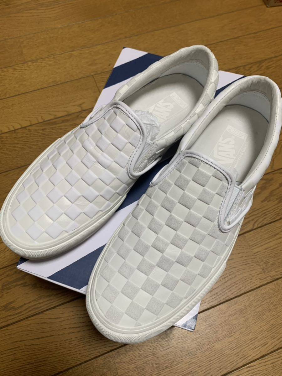 ENGINEERED GARMENTS×VANS ?エンジニアド ガーメンツ×ヴァンズ レザー スリッポン スニーカー 27.5 ホワイト新品