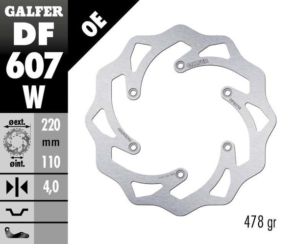 [Galfer] リヤ ディスクローター (DF607W) KTM 250EXC/300EXC, Husqvarnaのフルサイズオフロードモデルなど