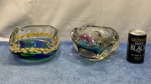 昭和レトロ　ガラス製　灰皿　マルティグラス　2種まとめて　希少品　検　アンティーク　コレクション　ガラス工芸
