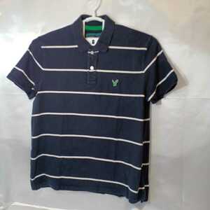 zcl-01!US old clothes old clothes AMERICAN EAGLE American Eagle polo-shirt men's US-XL size stripe NV/WH prompt decision 