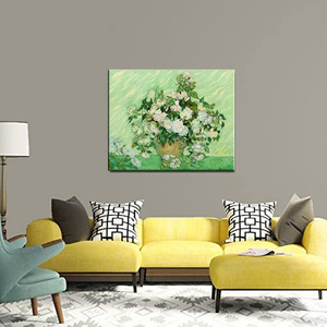 Art hand Auction Panel de tela Van Gogh, pintura de tela Interior, imagen de rosas, 40x60cm, Panel artístico de pared, regalo para el salón, envío gratis, Obra de arte, Cuadro, otros