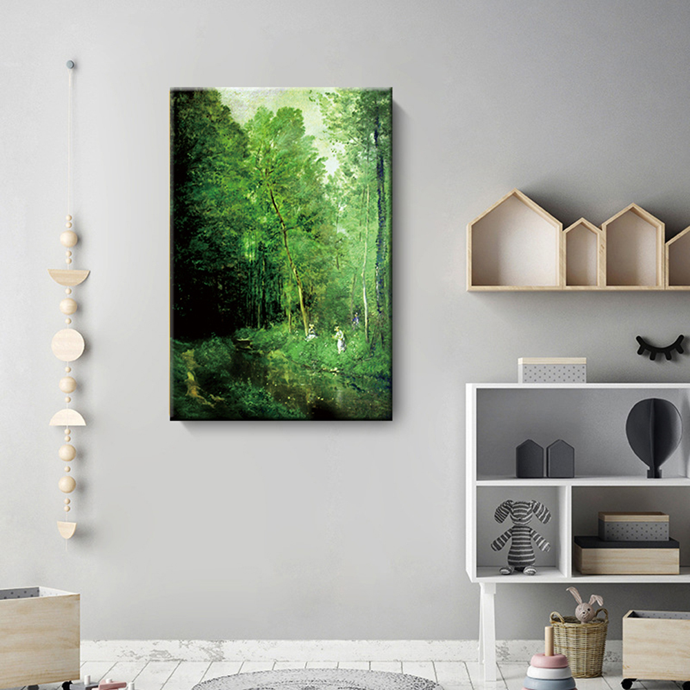 वाल्मोंडोइस के जंगल में चार्ल्स-फ्रांकोइस ड्यूबिग्नी फैब्रिक पैनल पेंटिंग इंटीरियर 60 x 40 सेमी स्टाइलिश मुफ्त शिपिंग, कलाकृति, चित्रकारी, अन्य