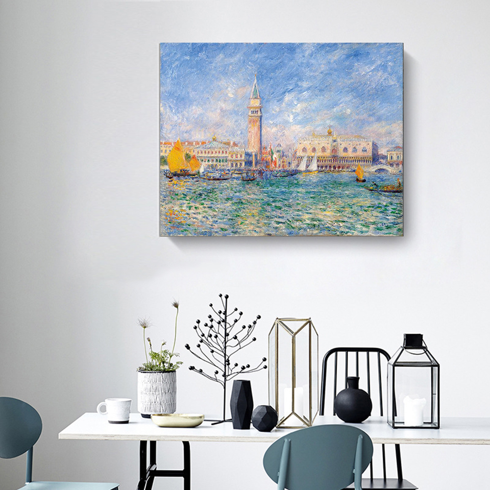Fabric Panel Painting Interior Fabric Painting Venice, Governor's Palace 40 x 50 cm wall art panel Free shipping, Artwork, Painting, others