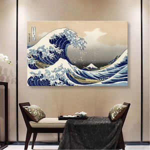 葛飾北斎 富嶽三十六景「神奈川沖浪裏」70×50 風景画 壁掛け 名画 ファブリック オシャレ インテリア アートパネル プレゼント 送料無料