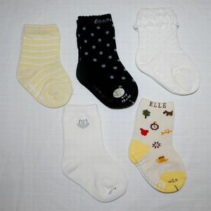  Comme Ca Ism *ELLE 11/12cm crew socks socks 5 pairs set F cotton .