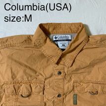 Columbia(USA)ビンテージフィッシングシャツ　オレンジ　M_画像1